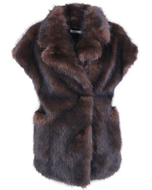 Liviana Conti Coat Fur Vest "Rian" - Black
