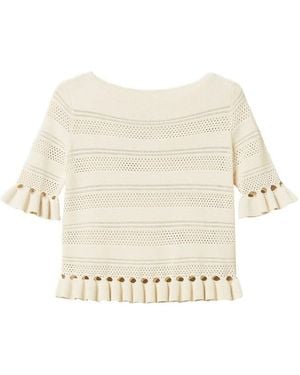 Twinset Boat Neck Stripes Jumper - Natural
