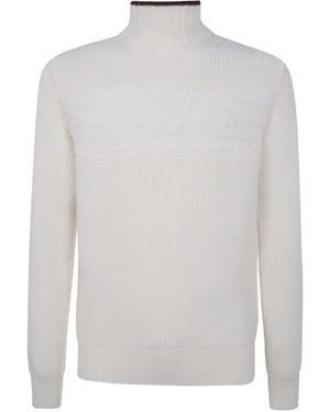 ZEGNA Pure Wool Pearl Stitch High Neck - White