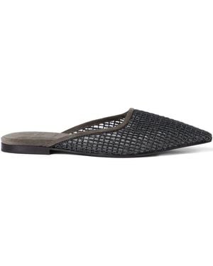 Brunello Cucinelli Flat Pointed Mule - White