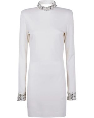 Blugirl Blumarine "Twig" Jersey Jewel Dress - White