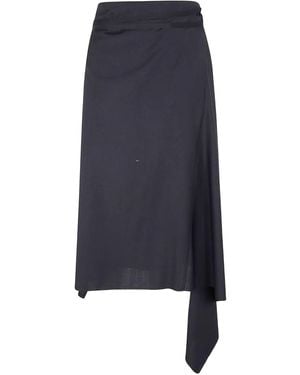 Ann Demeulemeester Ylva Midi Wrap Skirt - Blue