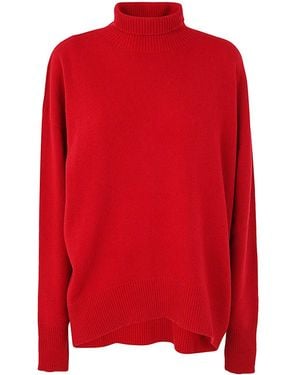 PHIILI No Sewing Turtleneck Pullover - Red