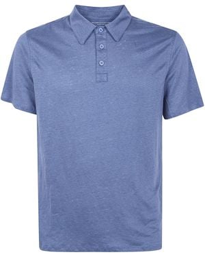Majestic Linen Short Sleeves Polo Shirt - Blue