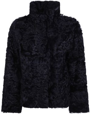 P.A.R.O.S.H. P. A.R. O. H. Coat With Fur "D431914.Leak26" - Black