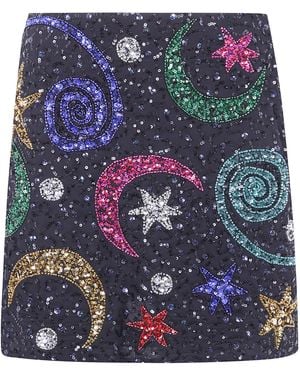 RIXO London Embellished Skirt "Minna" - Blue