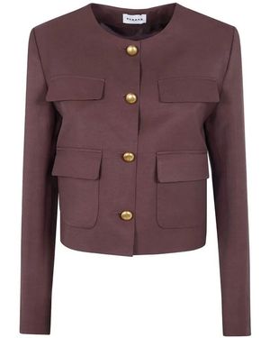 P.A.R.O.S.H. P. A.R. O. H. "Raisa26" Viscose Linen Jacket - Purple
