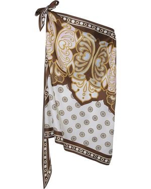 La DoubleJ Scarf Silk "Cocoon Placée" - White
