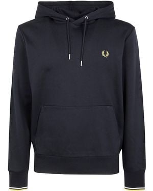 Fred Perry Tipped Hooded Sweatshirt - Blue
