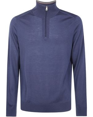 Paul Smith Jumper Zip Neck "M1R.971Z. W03154 43 Greyish" - Blue