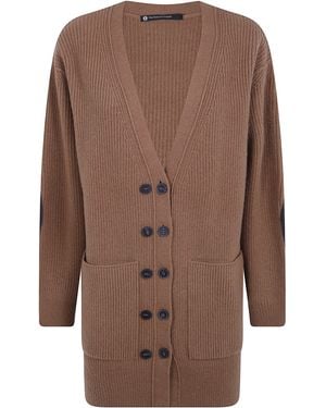 Pierantoniogaspari Cardigan With Patches - Brown