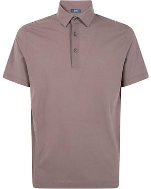 Herno Jersey Voile Crepe Short Sleeves Polo Shirt - Purple