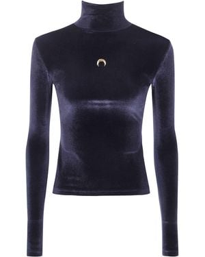Marine Serre Top Logo "Moon" - Blue