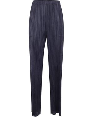 Pleats Please Issey Miyake Pantaloni Gamba Larga "Monthly Colors: April" - Blue