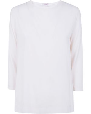 Rossopuro 3/4 Sleeve Silk Blouse - White