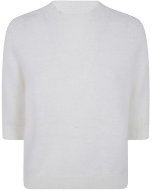 Nuur Jumper Short Sleeves Round Neck "Boxi" - White