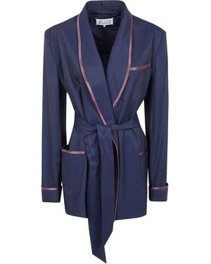 Maison Margiela Belted Coat - Blue