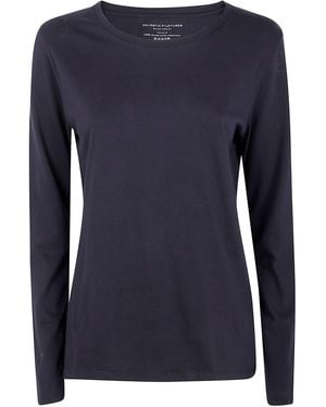Majestic Maglione A Collo Rotondo Con Maniche Lunghe - Blu