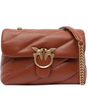 Pinko Borso Love Puff Classic Clutch - Marrone