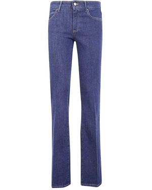 CIGALA'S Denim Ring Stretch Pants - Blue