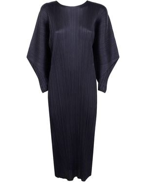Pleats Please Issey Miyake Dress Long Sleeve "Skyline" Volume - Blue