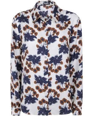 Laura Urbinati Shirt Flower Print Classic Shirt - Blue