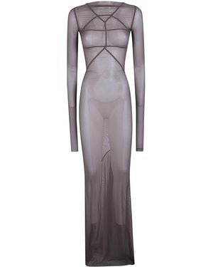 Rick Owens Temple Gown Long Dress - Grey