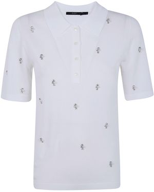 Seventy Viscose Rib Embroidered Polo Shirt - White