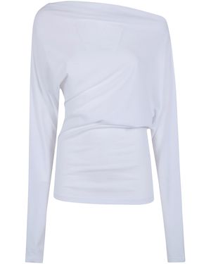 Ann Demeulemeester Roos Bias Cut Drop Shoulder Top - White