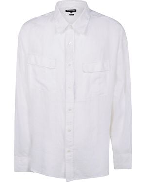 Michael Kors Long Sleeves Linen 2 Pockets Over Shirt Clothing - White