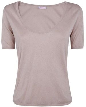 Rossopuro Short Sleeved U Neck T-Shirt - Pink
