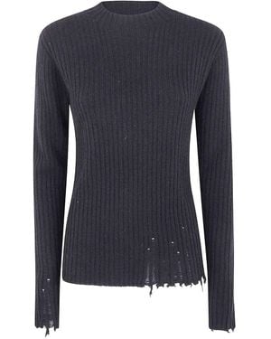 Uma Wang 'Plain Ws' Rib Top - Blue