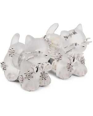 YVMIN Earrings "Split Kitten" - White