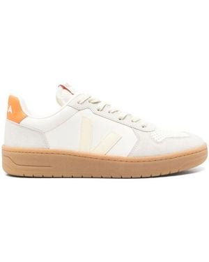 Veja V-82 Grained Leather Pure Trainers By - White