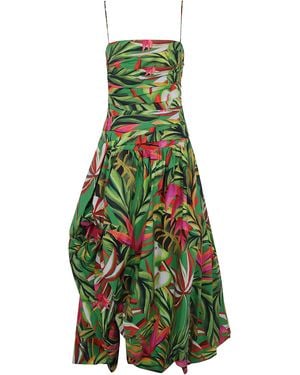 FARM Rio Tropical Dream Floral-Print Ruched Dress - Green