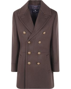 Etro Double-Breasted Jacket - Brown