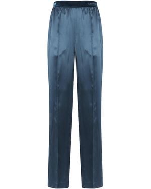 Tom Ford Pants Silk Satin "Peach Feel" - Blue