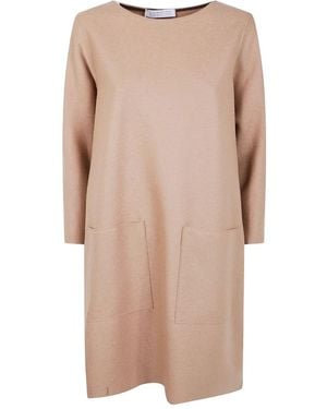Harris Wharf London Geometric Dress With Pockets Light Pressed W - Natural