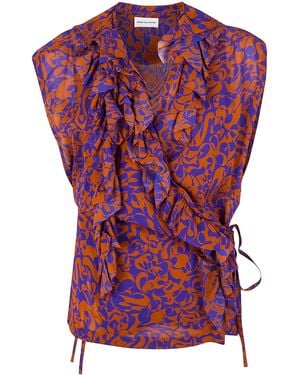 Dries Van Noten 'Clematis' Top - Red