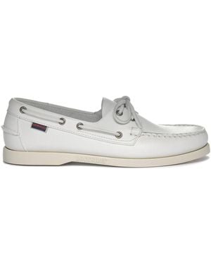 Sebago Docksides Portland Boat Shoes - White