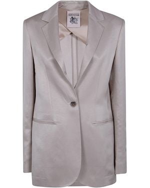 Semicouture Linen Viscose Jacket - Gray