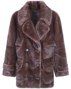 DR. HOPE Faux Fur Coat "9141.Eko Mi2 Ganache" - Brown