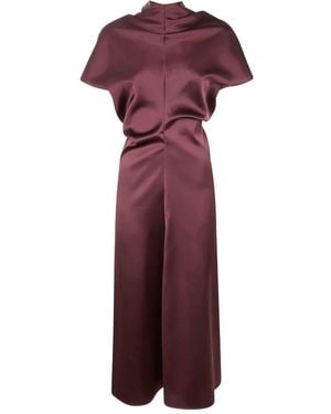 DR. HOPE Bias Cut Satin Dress - Purple