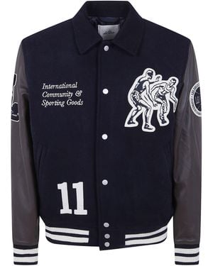 Les Deux "Basket Varsity" Wool Jacket - Blue