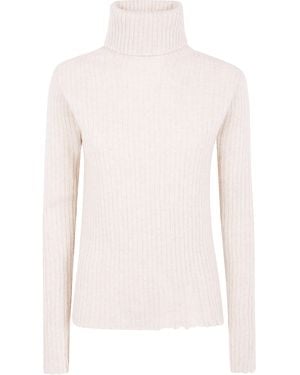 Uma Wang "Plain Ws" High Neck Rib Top - White