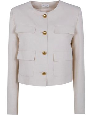 P.A.R.O.S.H. P. A.R. O.S. H. "Raisa26" Viscose Linen Jacket - White