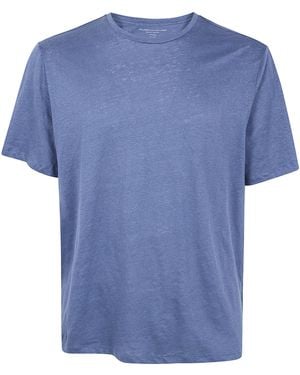 Majestic Solid Colour Short Sleeves Round Neck Jumper - Blue