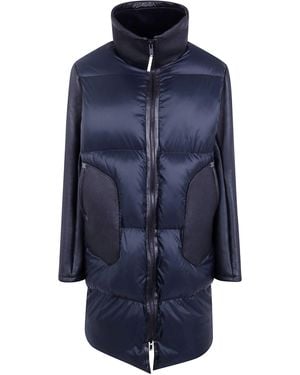 Isaac Sellam Long Jacket Leather Sleeves "Obstine" - Blue