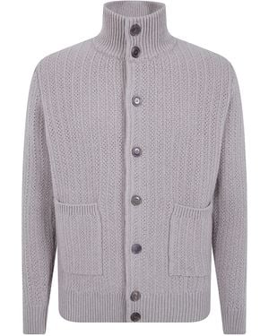 FILIPPO DE LAURENTIIS Jumper Turtle Neck Cardigan Jumper - Blue