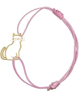 Aliita "Miau Bigotes Enamel" Cord Bracelet - Pink